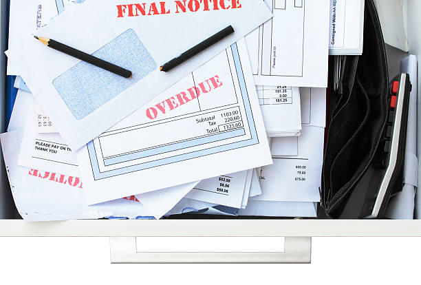 stack of overdue bills