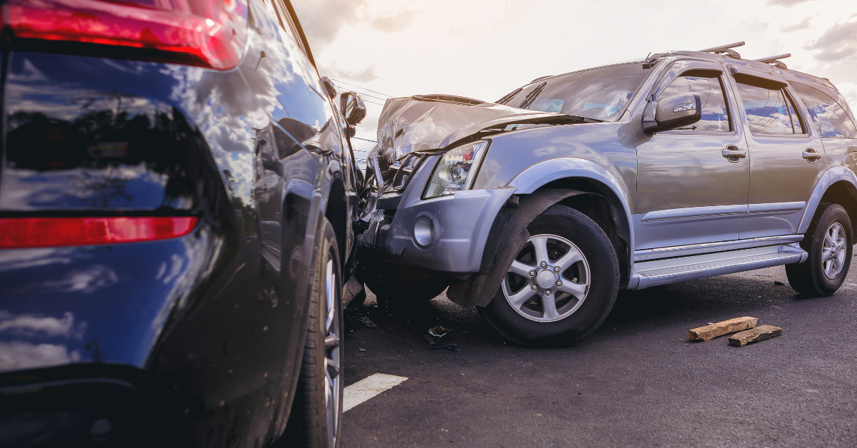 two cars in an accident