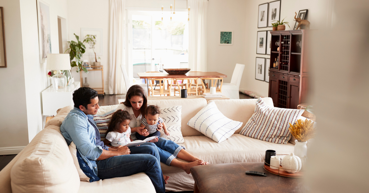 family on a couch